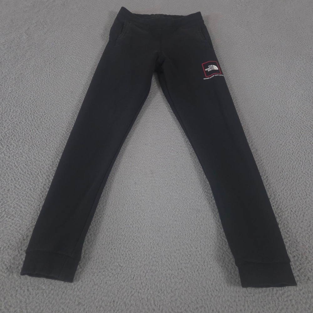 The North Face Sweatpants Boys XL Black Freestyle Jogger Cotton Fleece Logo Warm